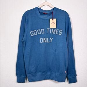 Iron And Resin Men Good Times Only Roundneck Sweatshirt Size M Comfy Casual Blue
